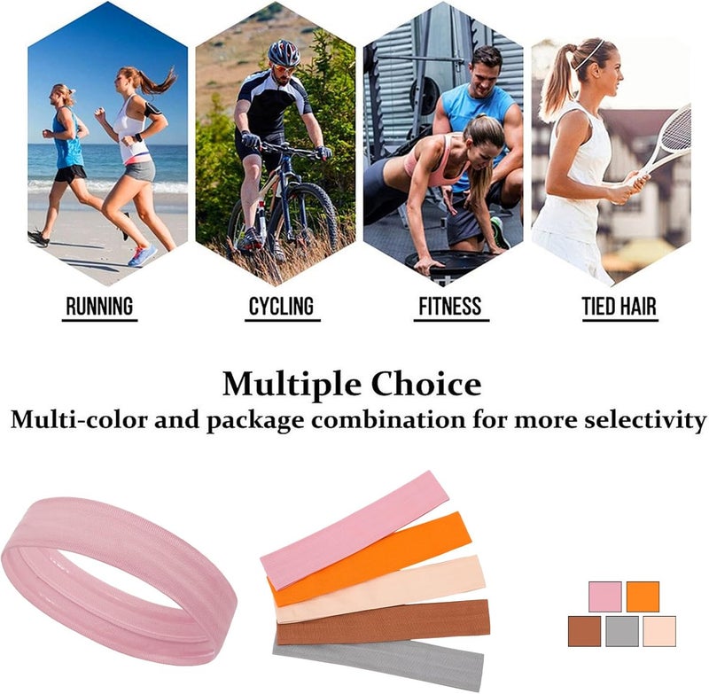 ONEYE Workout Headbands Non Slip Headband Sport Headbands Sweatbands Elastic Sport Hair Bands for Sports Travel Indoor Fitness Gym - Image 2